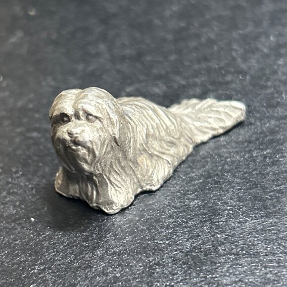 Vtg 1982 Rawcliffe Pewter Miniature Yorkshire Terrier Dog Figurine P Davis - Picture 1 of 8